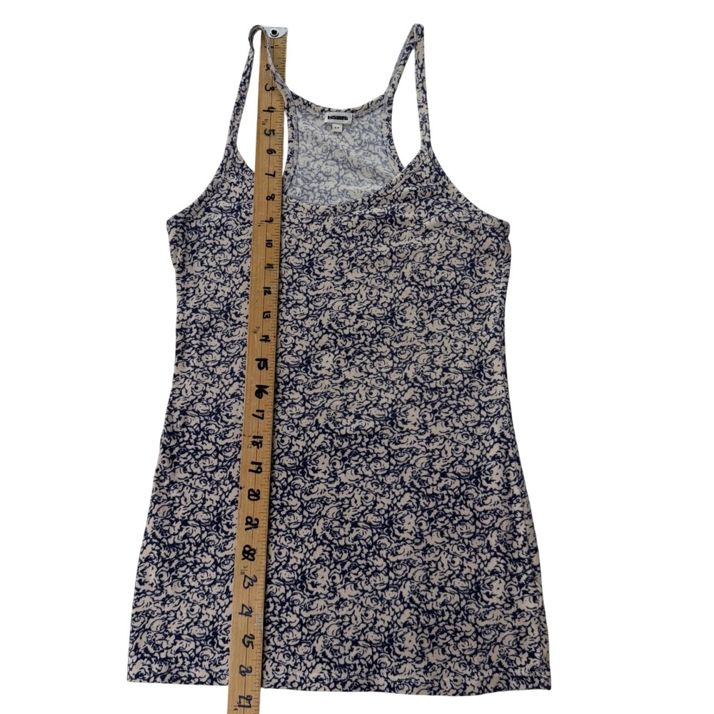 Kismet Womens Blue Cream Floral Racerback Sz Small Tank Top Spaghetti Strap Y2K‎